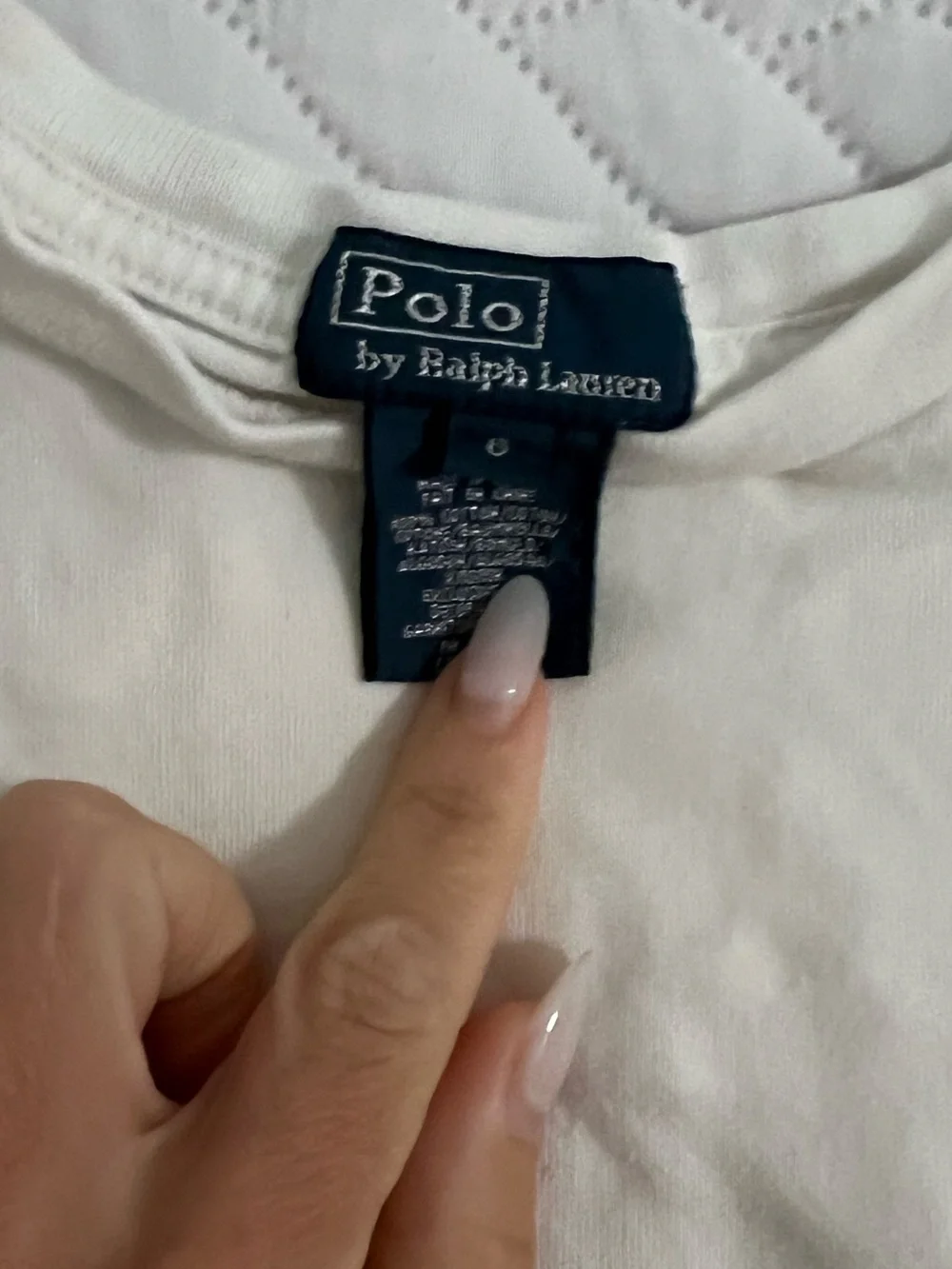 Ralph Lauren White Long-Sleeve Tee with Navy Pony